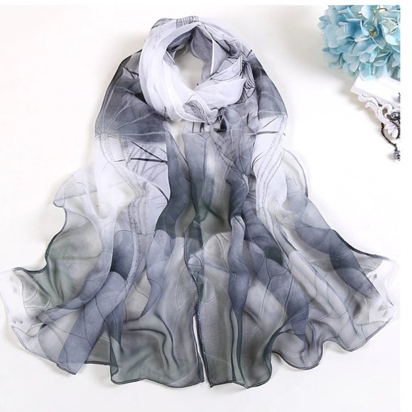 Grey Chiffon Scarf - Picture 1 of 2